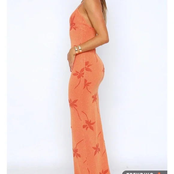 White Fox Trust Issues Maxi Dress Orange - Picture 2 of 6
